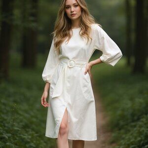 SACHIN + BABI Dress Size 22 / 22W Evening Gown NEW Annie Ivory Knee Length Sash